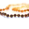 Rainbow Round Amber Beads Necklace in Cognac For Babies 32cm b14-2r