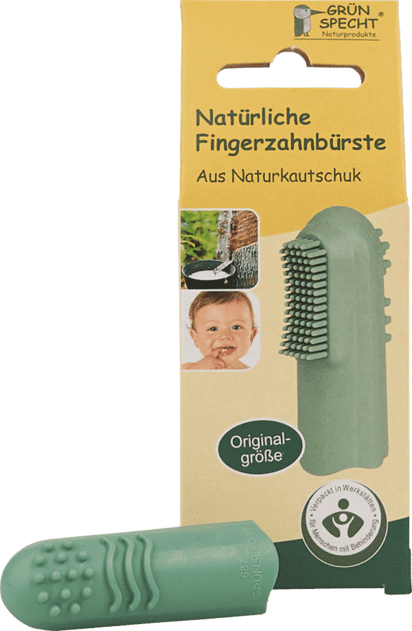 Зубная щетка на палец для младенцев из каучука GrünSpecht